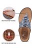 Vintage Applique Plus Size Comfy Massage Thong Sandals