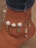 3Pcs Bohemian Resort Wind Pearl Shell Multi-layer Anklet Ethnic Beach Jewelry