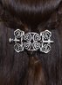 Vintage Silver Viking Pattern Celtic Hair Accessories Barrette Ethnic Distressed Jewelry
