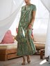 Green Boho Chic Caftan Oversized 'Leyla' Dress