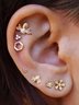 7Pcs Casual Diamond Bee Geometric Flower Pattern Stud Earrings Set Boho Holiday Daily Jewelry