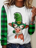 Women's Happy St. Patrick's Day Plaid Simple Regular Fit Shirt