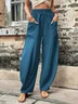 Plain Casual Casual Pants