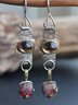 Ethnic Natural Crystal Geometric Pattern Distressed Dangle Earrings Vintage Jewelry
