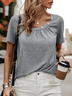 Others Casual Buckle Loose T-Shirt