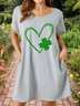 St. Patrick's Day Love Women's V Neck Dress