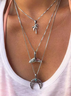 Casual Holiday Style Silver Coconut Tree Turquoise Multilayer Necklace Female Beach Daily Jewelry
