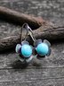 Natural Turquoise Flower Earrings Vintage Everyday Jewelry