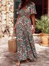 Women's Maxi Dresses Ethnic Dress Boho Summer  V neck High Waist