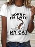 Women Text Letters Crew Neck Cotton Short Sleeve Simple Daily Summer T-shirt