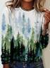 Women's Nature Lover Crew Neck Tree Casual Shirt