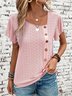 Knitted Loose Plain Casual Shirt