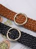 Regular Casual Faux Leather Woven Belt