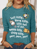 Women Text Letters Crew Neck Cotton-Blend Long Sleeve Casual Daily Spring/Fall Blouse