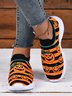 Halloween Pumpkin Striped Slip On Flyknit Sneakers