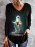 Knitted Casual Halloween Loose T-Shirt