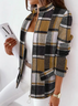 Stand Collar Plaid Loose Casual Jacket