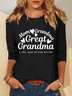 Women Letter Pattern Crew Neck Cotton Long Sleeve Casual Daily Spring/Fall T-shirt