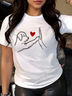 Dog & Hand Heart Design T-Shirt