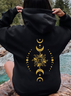 Celestial Sun And Moon Phases Sided Mystical Moon Sweatshirt Astrology Gifts For Women Aesthetic Spiritual Tee Boho Sun Hoodie