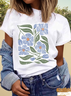 Flowers In Blue Flower Tee Shirt Botanical Tee Boho Tee Wildflower Shirt Plant Shirt Botanical Shirt Retro Floral  Gardener T-Shirt