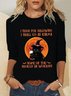 Women Halloween Crew Neck Jersey Long Sleeve Casual Daily Spring/Fall T-shirt