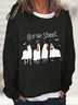 Women Halloween Crew Neck Cotton-Blend Long Sleeve Casual Daily Spring/Fall Sweatshirt