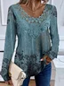 Lace Casual Floral Loose Blouse