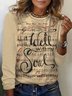Women Music Crew Neck Jersey Long Sleeve Casual Daily Spring/Fall T-shirt
