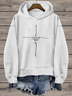 Women's Jesus Loves You Faith  Printed Hooded Sweatshirt