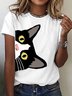 Tuxedo Cat Is Watching You Cotton T-shirt