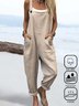 Cotton And Linen Casual Regular Fit Jumpsuit