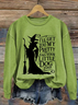 Women Halloween Crew Neck Long Sleeve Casual Holiday Spring/Fall Sweatshirt