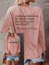 Women Text Letters Crew Neck Cotton-Blend Long Sleeve Casual Daily Spring/Fall Blouse
