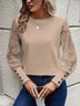 Women Floral Crew Neck Long Sleeve Vintage Commuting Spring/Fall Sweatshirt