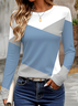 Women Abstract Crew Neck Jersey Long Sleeve Casual Daily Spring/Fall T-shirt