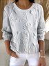 Women Floral Crew Neck Cotton Long Sleeve Vintage Holiday Spring/Fall Sweater