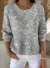 Women Halloween Crew Neck Cotton Long Sleeve Vintage Holiday Spring/Fall Sweater