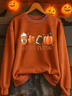 Women Maple Leaf Crew Neck Long Sleeve Casual Daily Spring/Fall Sweatshirt