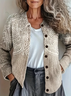 Women Abstract Crew Neck Long Sleeve Vintage Daily Spring/Fall Cardigan