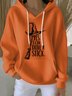 Women Halloween (Halloween Hat) Hooded Cotton Long Sleeve Vintage Holiday Spring/Fall Hoodie