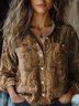 Women Paisley Shawl Collar Long Sleeve Vintage Daily Spring/Fall Shirt