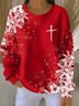 Women Christmas Crew Neck Long Sleeve Casual Holiday Spring/Fall Sweatshirt