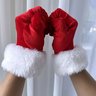 Women's Christmas Gloves With Faux Fur Trim Elastic Party Warm Decoration