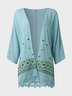 Vintage Lace Long Sleeve Geometric Floral Embroidered Statement Casual Outwear