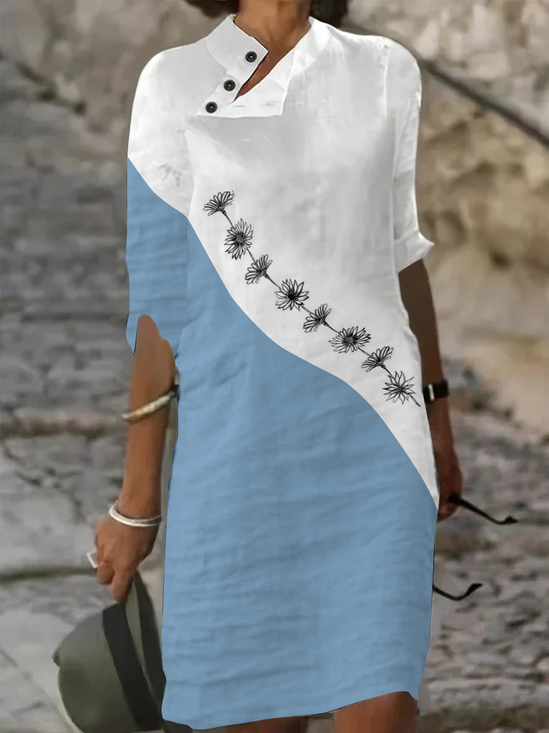 Women's Artistic  Black and White Flower Half Length Skirt